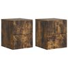 vidaXL Wandbeugel Bedkast 2 pcs Gerookt eiken 33 x 34,5 x 40 cm