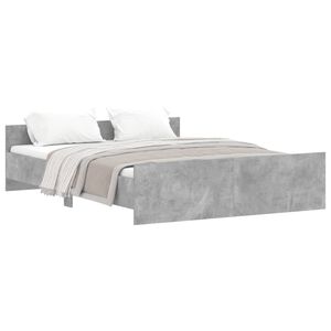 vidaXL Bedframe met hoofd- en voeteneinde betongrijs 160x200 cm