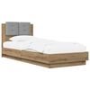 vidaXL Bedframe met Hoofdeinde Artisanaal eiken 80 x 200 cm