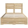 vidaXL Bedframe met lade met hoofdeinde met opslag Bewerkt hout