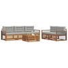 vidaXL Buiten bankenset met kussen 6 pcs Natuurlijk en Lichtgrijs