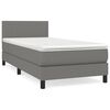 vidaXL Boxspring met matras stof donkergrijs 80x200 cm