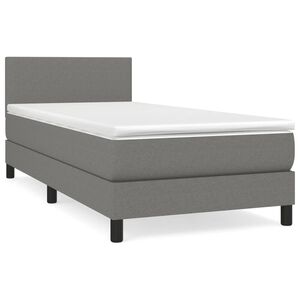 vidaXL Boxspring met matras stof donkergrijs 80x200 cm