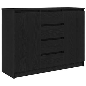 vidaXL Dressoir met lades 100,5x35x76 cm spaanplaat zwart eikenkleurig