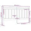 vidaXL Hoofdbord 186x4x100 cm massief grenenhout grijs