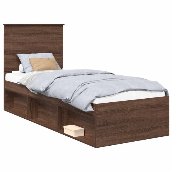 vidaXL Bedframe Bruin Eiken 75 x 190 cm Massief grenenhout