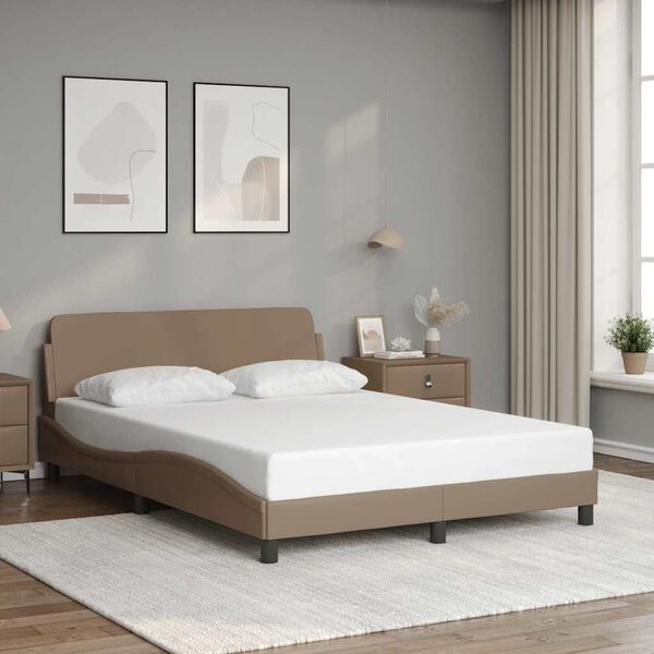 vidaXL Bedframe "Dover" kunstleer cappuccinokleurig 120x200 cm
