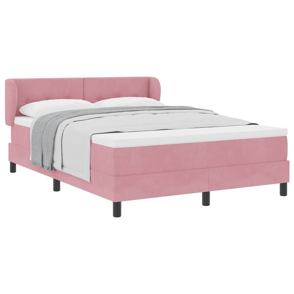 vidaXL Boxspringbed met matras Roze 160 x 200 cm Fluweel