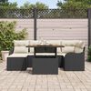 vidaXL Tuin Sofa Set met opslag 7 pcs Zwart Poly riet