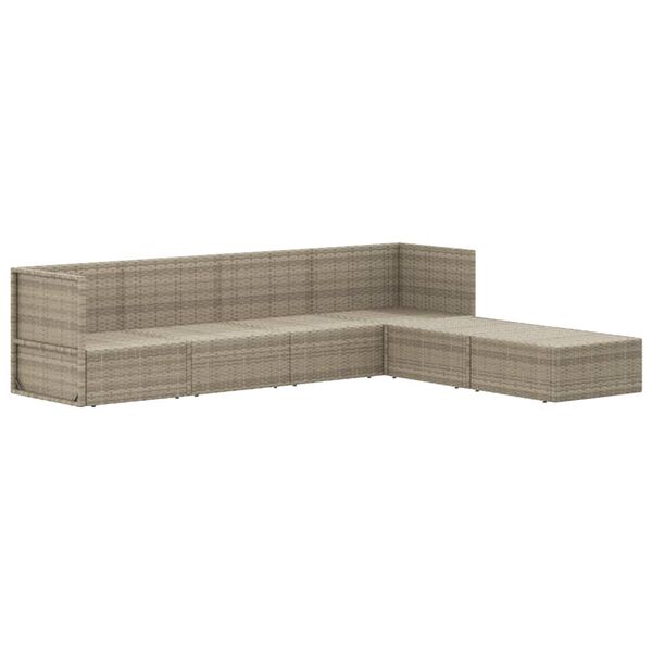 vidaXL 6-delige Loungeset met kussens poly rattan grijs