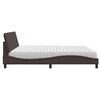 vidaXL Bed met matras "Hanko" stof donkerbruin 200x200 cm