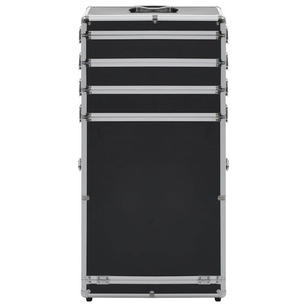 vidaXL Make-up trolley aluminium zwart