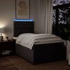 vidaXL Boxspring met matras stof donkerbruin 120x190 cm