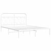 vidaXL Bedframe met hoofdbord metaal wit 150x200 cm