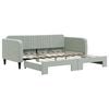 vidaXL Slaapbank met onderschuifbed 100x190 cm fluweel lichtgrijs