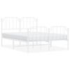 vidaXL Bedframe met hoofd- en voeteneinde&nbsp;metaal wit 140x190 cm