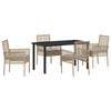 vidaXL Tuin eettafelset 5 st Beige poly rattan