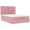 vidaXL Ottoman bed met matrassen 140x200cm fluweel roze