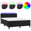 vidaXL Boxspring met matras en LED fluweel zwart 140x200 cm