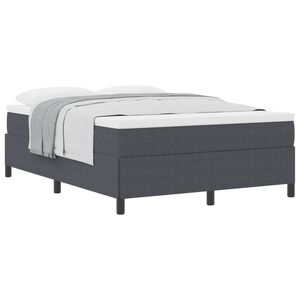 vidaXL Boxspringbed Donkergrijs 140 x 200 cm Katoen Stof