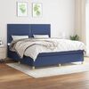vidaXL Boxspring met matras stof blauw 180x200 cm