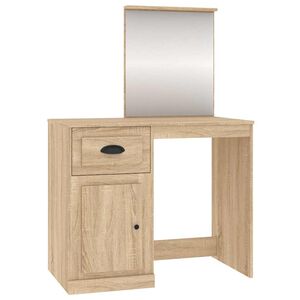 vidaXL Kaptafel met spiegel 90x50x132,5 cm bewerkt hout sonoma eiken