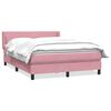 vidaXL Boxspring met matras fluweel roze 160x220 cm