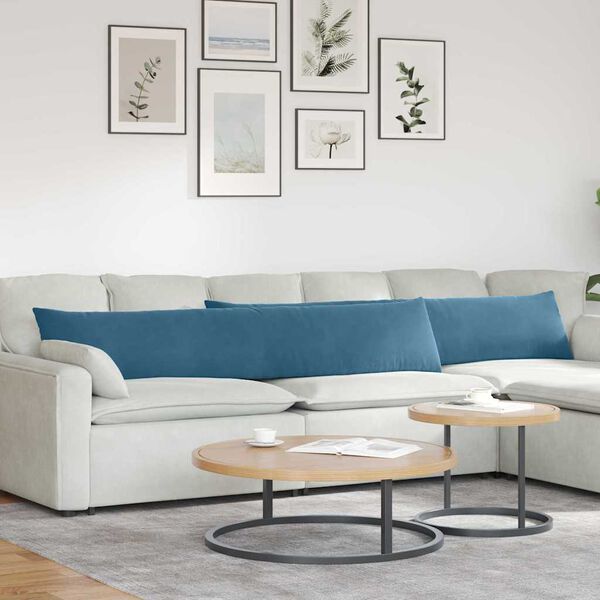 vidaXL Sofa Kussens 2 stuks Blauw 200 x 40 cm Cordstof