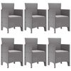 vidaXL Tuin Eetset 7 pcs Lichtgrijs Polt riet