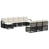 vidaXL Tuinbankenset 10 st Zwart poly rattan