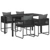 vidaXL Tuin eettafelset 5 st Zwart en Anthraciet poly rattan