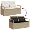 vidaXL Bankstel met kussen met opslag 6 pcs Beige en Cr&egrave;me poly rattan