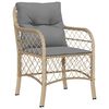 vidaXL 3-delige Bistroset met kussens poly rattan gemengd beige