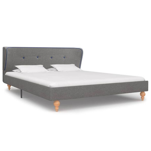 vidaXL Bedframe zonder matras 135x190 cm lichtgrijs