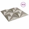 vidaXL Wandpanelen 12 pcs Origami Beton 50 x 50 cm XPS Schuim