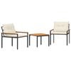 vidaXL tuinmeubelset 3 pcs Cr&egrave;mewit poly rattan