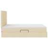 vidaXL Opbergbed met LED met matras Cr&egrave;me 140 x 200 cm Polyester