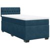 vidaXL Boxspring met matras fluweel donkerblauw 90x200 cm
