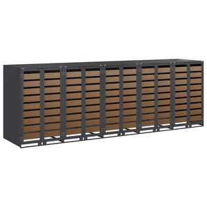 vidaXL Wieltjesbakopslag voor 3 bakken Antraciet 340 x 77.5 x 115.5 cm