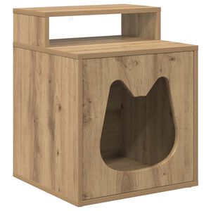 vidaXL Kattenhuis Ambachtelijk eiken 42,5 x 40 x 53,5 cm Bewerkt hout