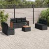 vidaXL 8-delige Loungeset met kussens poly rattan zwart