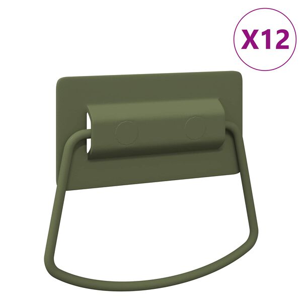 vidaXL Kast Handvatten 12 pcs Olijf Groen 85 x 45 mm Metaal