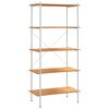 vidaXL Opbergrek 5-laags 80x40x163 cm wit en eikenkleurig