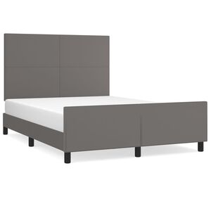 vidaXL Bedframe met hoofdbord kunstleer grijs 140x200 cm