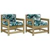 vidaXL Tuinstoelen 2 st met kussens ge&iuml;mpregneerd grenenhout