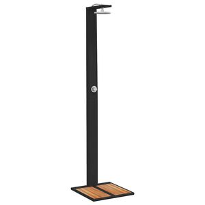 vidaXL Buitendouche 50x55x224 cm poly rattan en acaciahout zwart
