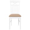 vidaXL Eetkamerstoelen met kussens 2 st massief hout rubber wit