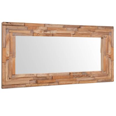 vidaXL Decoratieve spiegel rechthoekig 120x60 cm teakhout