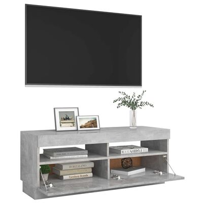vidaXL Tv-meubel met LED-verlichting 100x35x40 cm betongrijs
