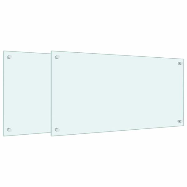 vidaXL Spatschermen keuken 2 st 80x40 cm gehard glas wit